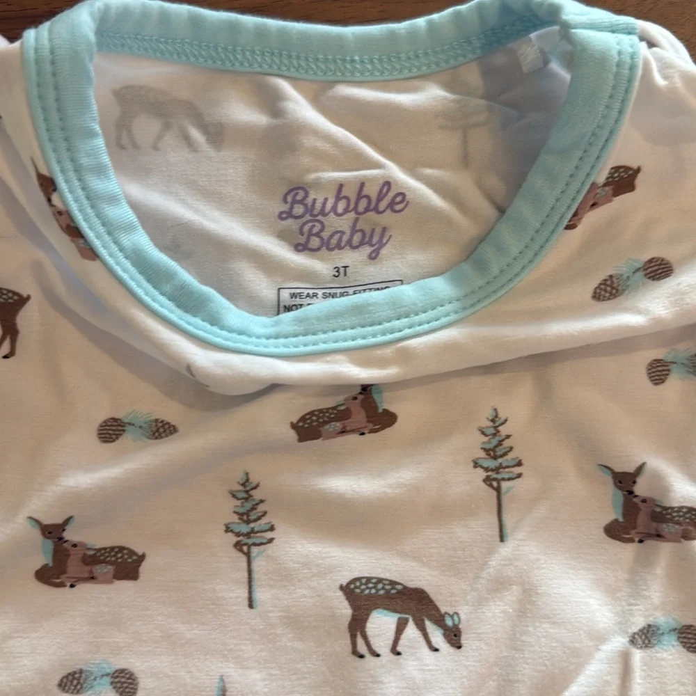 Bubble baby bamboo 2 piece fawn pajamas long sleeve size 3T